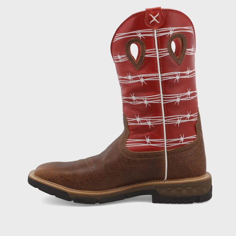 MXB0008 MENS TWISTED X 12" RUBY RED WESTERN WORKBOOT