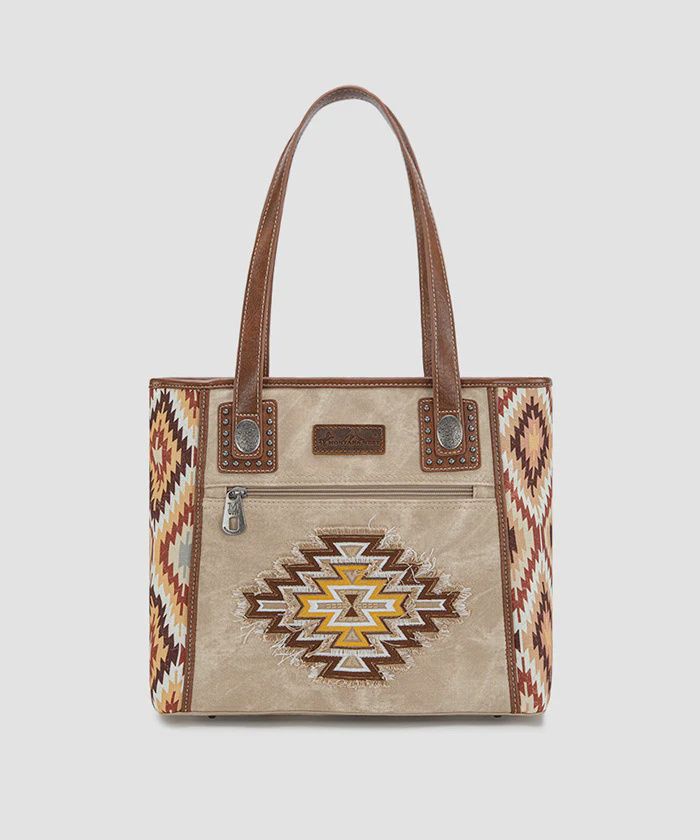 MW1210G-8317TN MONTANA WEST AZTEC JEAN DENIM COLLECTION TOTE - TAN
