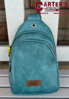 WG87-227 WRANGLER SLING BAG / CROSSBODY / CHEST BAG DUAL ZIPPERED COMPARTMENT - TURQUOISE