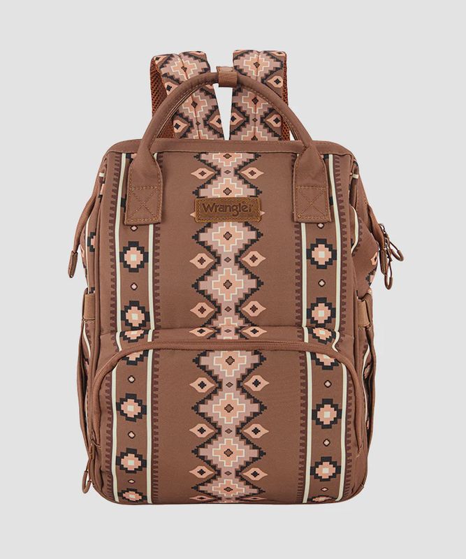 WG2204-9110 WRANGLER AZTEC PRINTED CALLIE BACKPACK - CAMEL