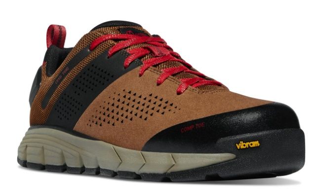 12400 MEN'S DANNER 3" BROWN COMPOSITE TOE WORK TENNIS SHOE W/ VIBRAM OUTSOLE