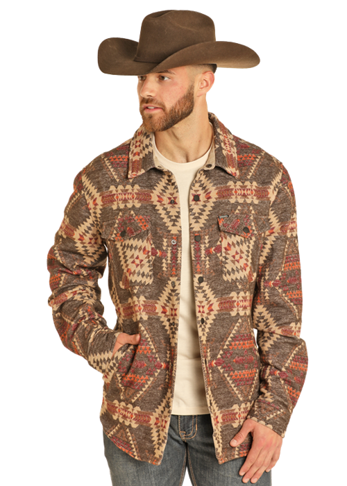 BM92C04316 MEN&#39;S ROCK &amp; ROLL AZTEC SHIRT JACKET