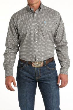MTW1105790 MEN&#39;S CINCH BLUE PRINT LONG-SLEEVE WESTERN SHIRT