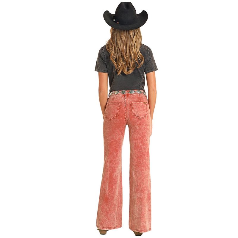 BW8PD04758 WOMEN'S ROCK &amp; ROLL RUST BOTTON WIDE LEG FLARE