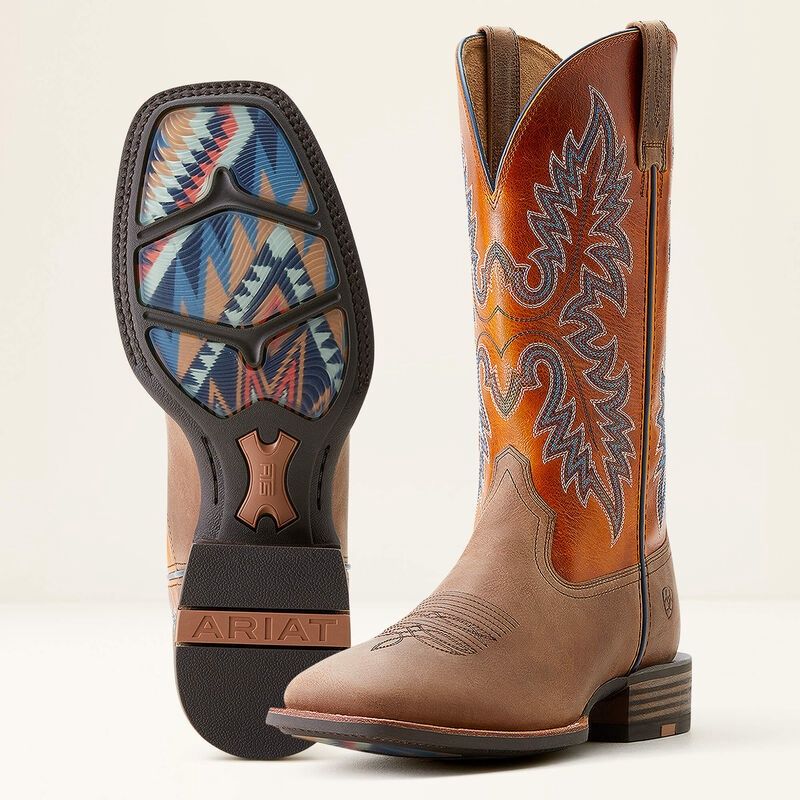 10053740 MEN&#39;S ARIAT 13&quot; HUDSON MARIGOLD / LIGHT TAN WIDE SQUARE TOE BOOT
