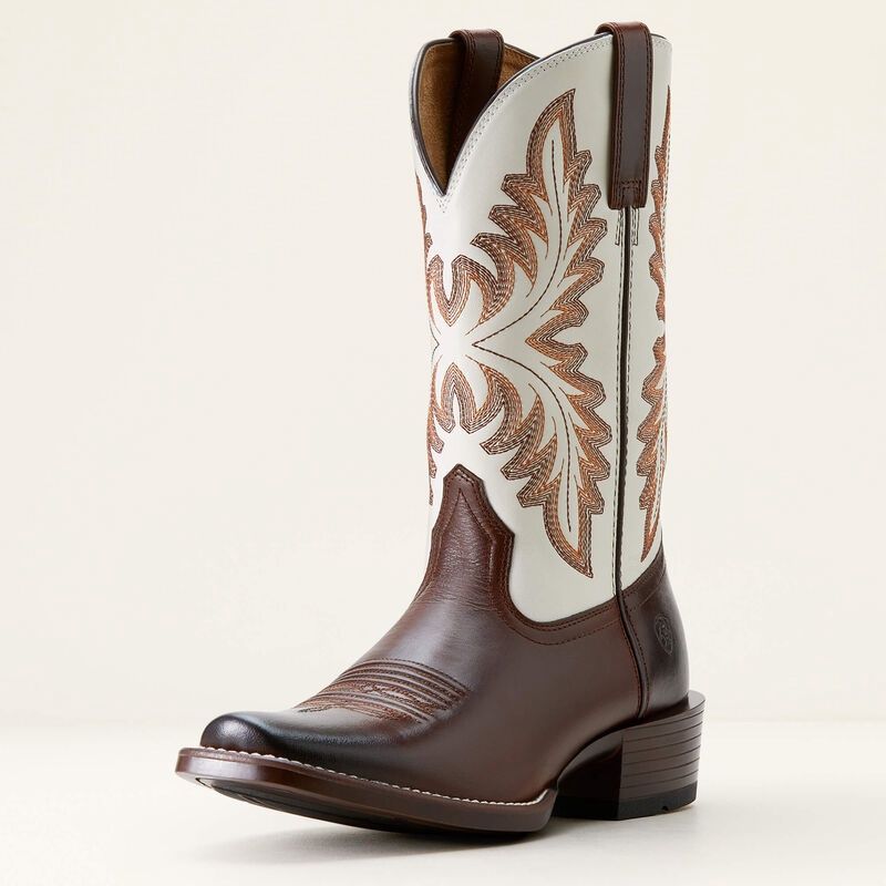 10053762 MEN&#39;S ARIAT 12&quot; RENEGADE CREMA &amp; MAHOGANY SQUARE-TOE WESTERN BOOT