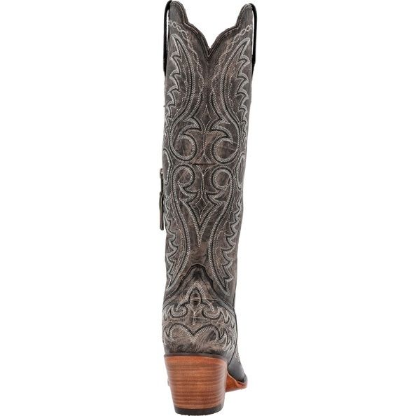 DRD0473 WOMEN'S DURANGO 16" DISTRESSED GRAPHITE SNIP-TOE WESTERN BOOT