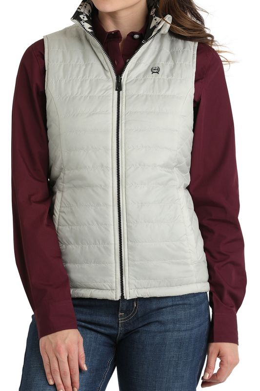 MAV9907001 WOMEN&#39;S CINCH AZTEC PRINT &amp; CREAM REVERSIBLE VEST