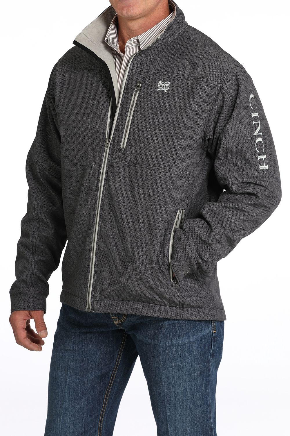 MWJ1537006 MEN&#39;S CINCH CONCEALED CARRY GRAY BONDED JACKET