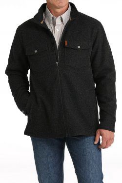 MWJ1907001 MEN&#39;S CINCH BLACK SHIRT JACKET