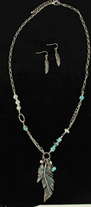 30850 BLAZIN&#39; ROXX BEAD &amp; FEATHER JEWELRY SET