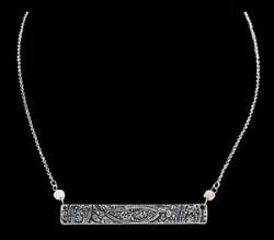 DN1051SB SILVER STRIKE ANTIQUE SILVER BAR ACCENT NECKLACE