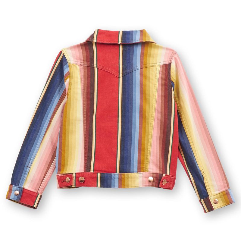 112361050 GIRL'S WRANGLER X LAINEY WILSON TRUCKER JACKET - RODEO BEN STRIPE
