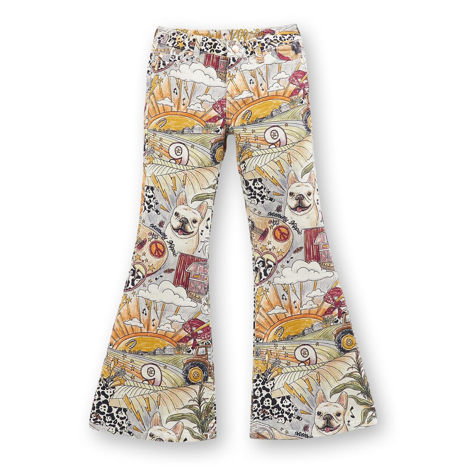 112361049 GIRL&#39;S WRANGLER X LAINEY WILSON BELL BOTTOM JEAN - STORYTELLER PRINT