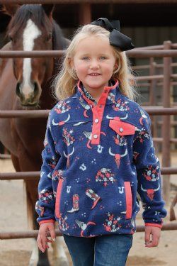 CWK8720004 GIRL&#39;S CRUEL GIRL NAVY FLEECE PULLOVER
