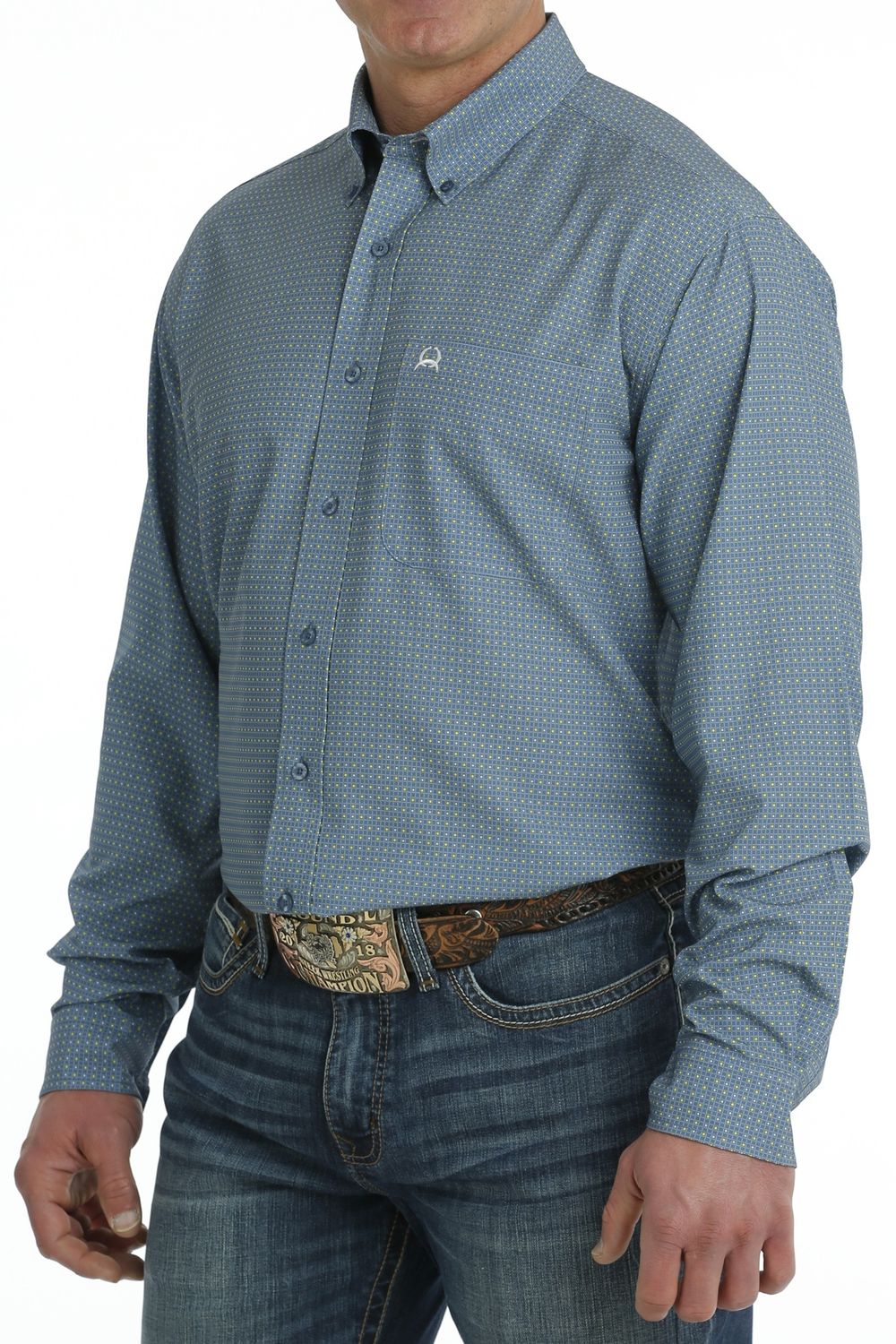 MTW1862027 MEN&#39;S CINCH L/S ARENAFLEX BLUE PRINT WESTERN SHIRT