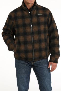 MWJ1590004 MEN&#39;S CINCH BROWN CONCEALED CARRY WOOLY JACKET