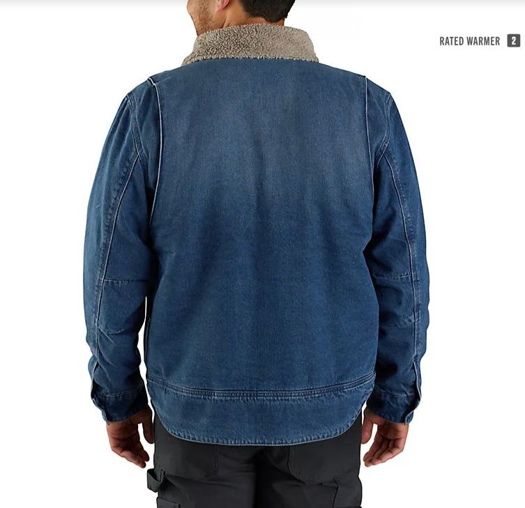 106323-H87 MEN'S CARHARTT RELAXED FIT DENIM SHERPA-LINED JACKET