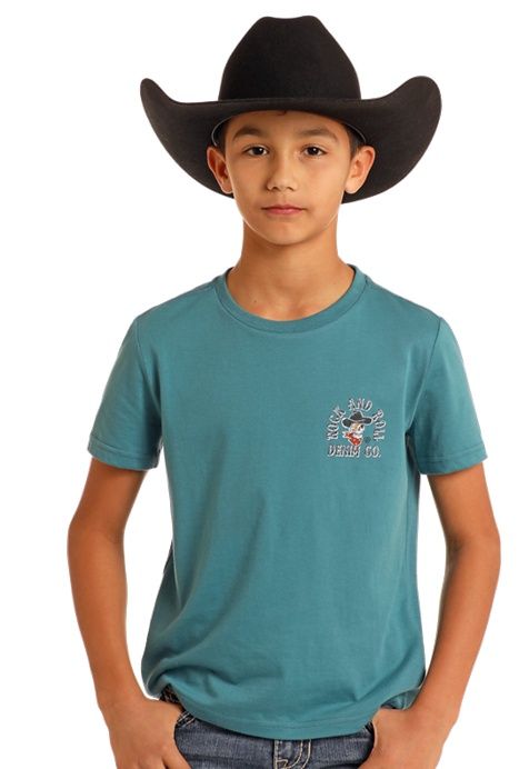 BB21T05603 BOY&#39;S ROCK &amp; ROLL GRAPHIC SKULL SHORT-SLEEVE TEE