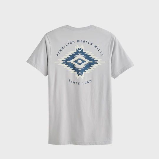 RG1196-74555 UNISEX PENDLETON ATHLETIC GRAY SALTILLO SUNSET GRAPHIC SHORT-SLEEVE LOGO TEE
