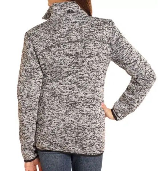 DK91C04101 YOUTH POWDER RIVER HEATHER GRAY KNIT MELANGE PULLOVER