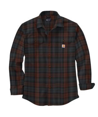 106356-B80 MEN&#39;S CARHARTT LOOSE FIT HEAVYWEIHT FLANNEL LONG-SLEEVE PLAID SHIRT