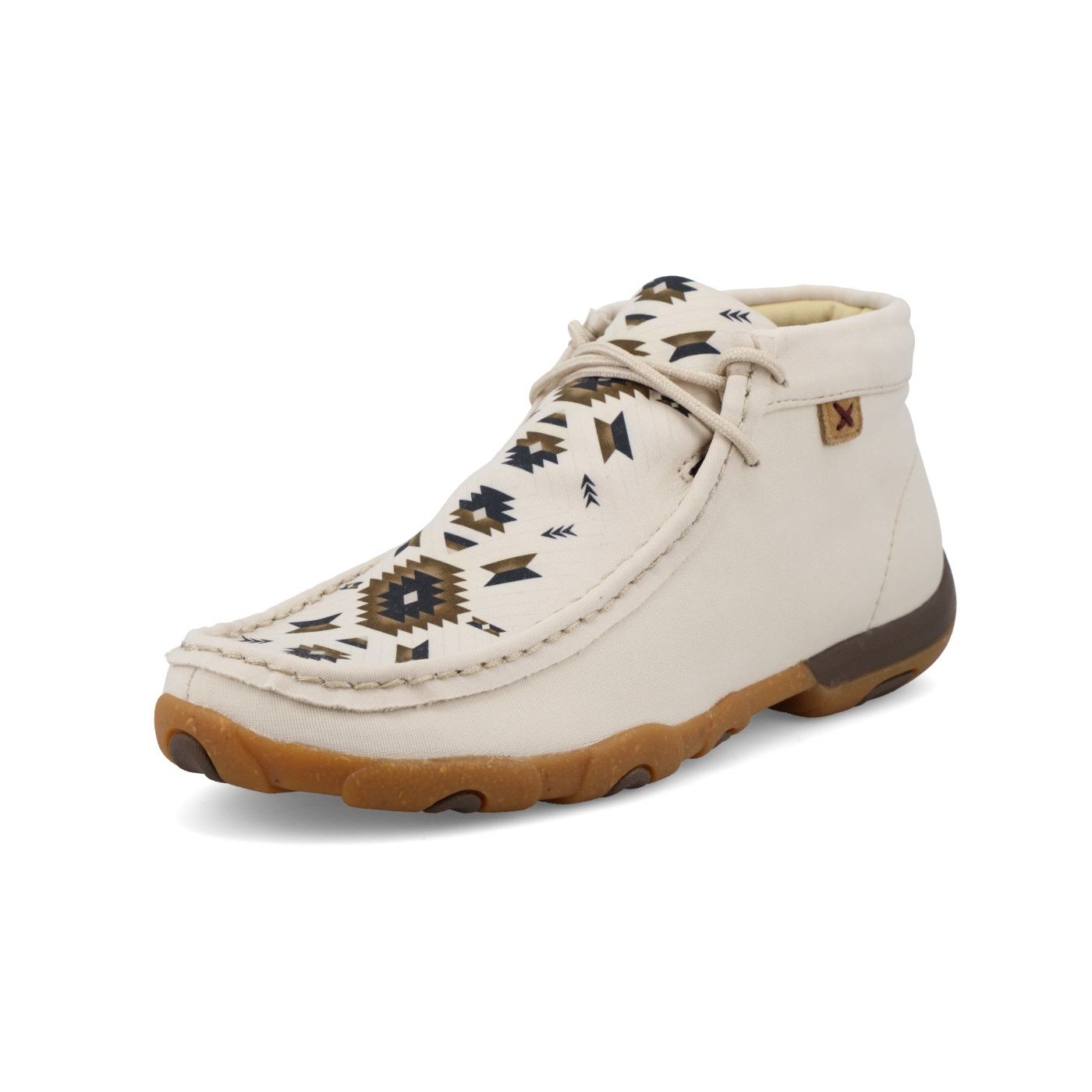 WDM0161 WOMEN&#39;S TWISTED X BEIGE &amp; AZTEC CHUKKA DRIVING MOCS