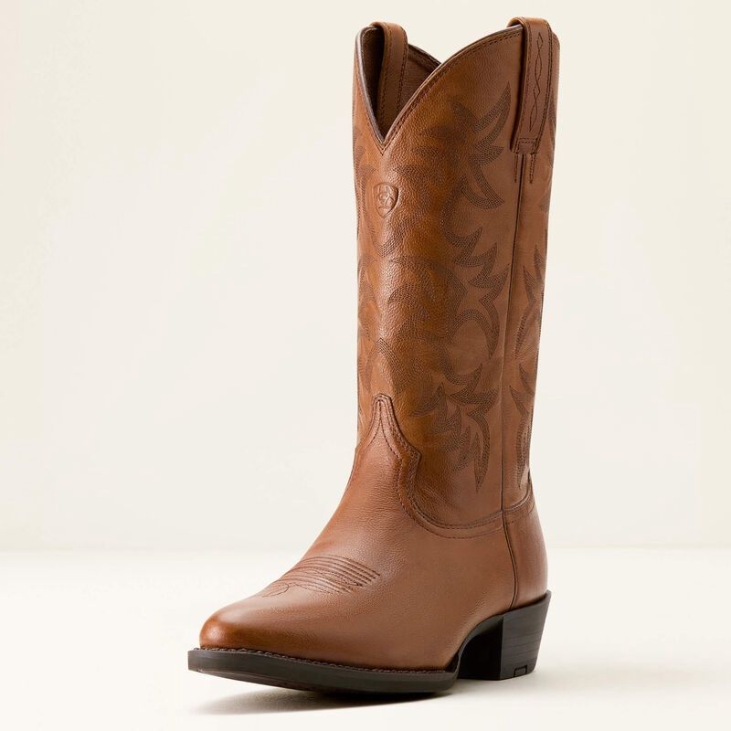 10053736 MEN&#39;S ARIAT 12&quot; COGNAC R-TOE HERITAGE WESTERN BOOT