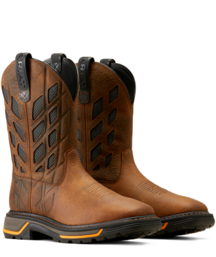 10050828 MEN&#39;S ARIAT 11&quot; EARTH/GRAPHITE BIG RIG TREAD VENTTEK SQUARE-TOE WORK BOOT
