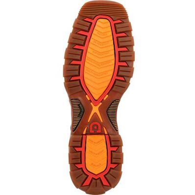 DDB0479 MEN'S DURANGO 11" BRIAR BROWN &amp; CRIMSON RED SQUARE-TOE WORK BOOT W/ INSUL-KUL