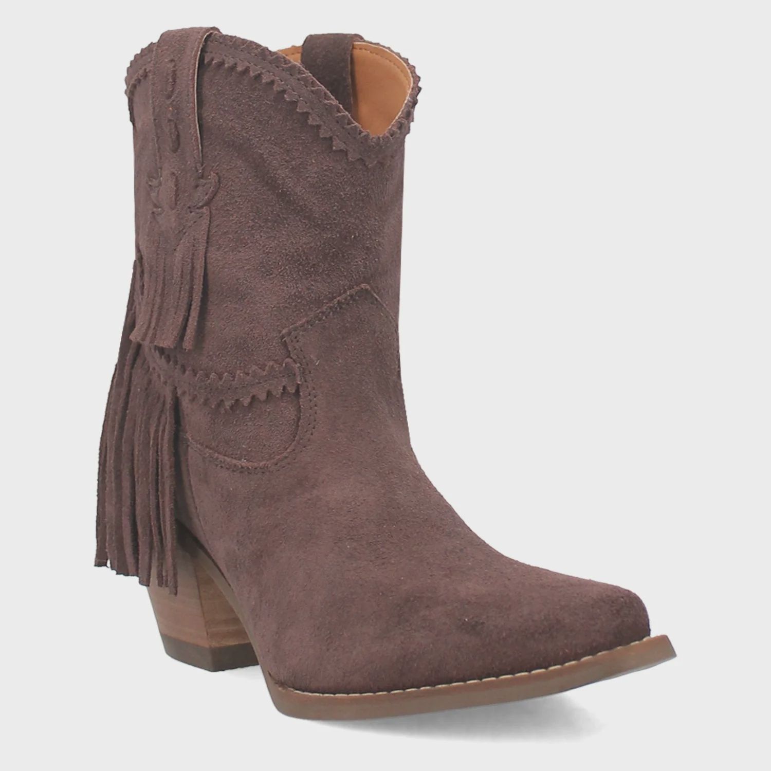 DI 187 WOMEN&#39;S DINGO 7&quot; FANDANGO SNIP-TOE WESTERN FASHION BOOT - BROWN