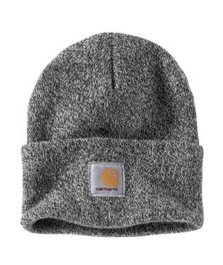 A18 CARHARTT KNIT CUFFED BEANIE, COLOR: 019 BLACK/WHITE HEATHER