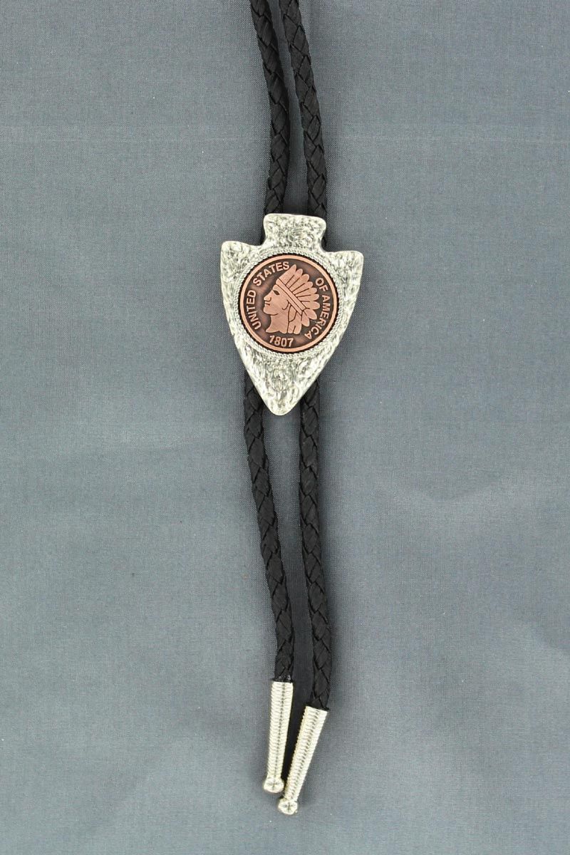 22122 M&amp;F ARROWHEAD/COIN BOLO TIE