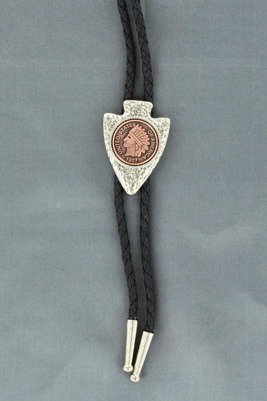 22122 M&amp;F ARROWHEAD/COIN BOLO TIE