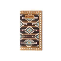 A3559102 ARIAT BROWN &amp; TURQUOISE WESTERN AZTEC RODEO WALLET