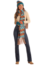 BU47X05633 WOMEN&#39;S ROCK &amp; ROLL AZTEC SCARF SET