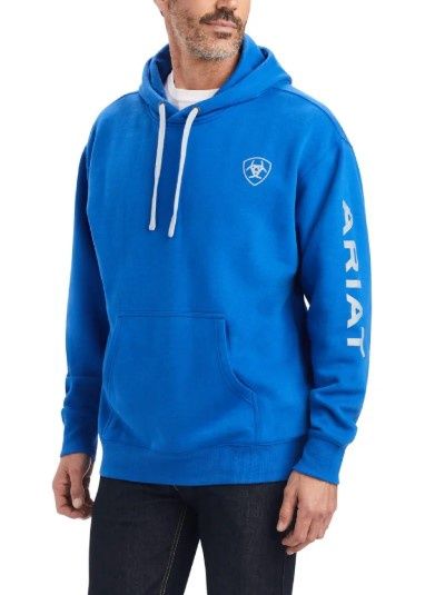 10040818 MEN&#39;S ARIAT COBALT BLUE LOGO HOODY