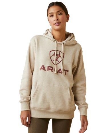 10046449 WOMEN&#39;S ARIAT REAL OMBRE SHIELD HOODY - OATMEAL HEATHER