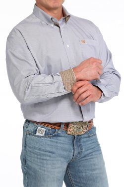 MTW1105850 MEN'S CINCH PURPLE LONG-SLEEVE STRIPE WESTERN SHIRT