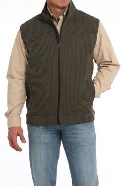 MWV1909004 MEN&#39;S CINCH BROWN BONDED WOOLY VEST