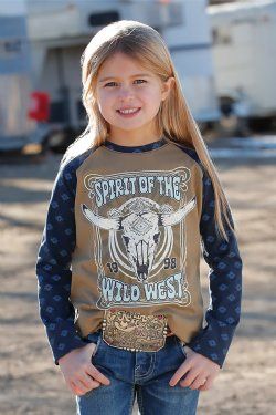 CTK3550013 GIRL&#39;S CRUEL GIRL LONG-SLEEVE RAGLAN TEE