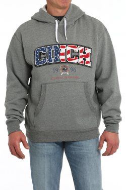 MWK1185024 MEN&#39;S CINCH GRAY LOGO HOODIE