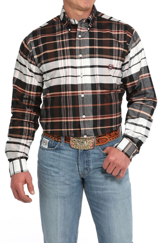 MTW1242001 MEN'S CINCH OXFORD PLAID LONG-SLEEVE WESTERN SHIRT