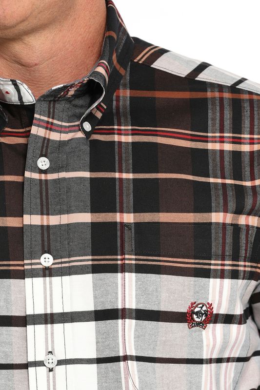 MTW1242001 MEN'S CINCH OXFORD PLAID LONG-SLEEVE WESTERN SHIRT