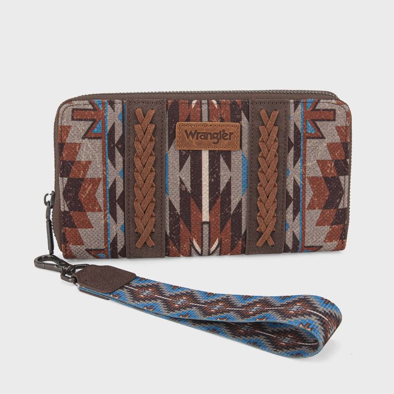 WG2213-W006 WRANGLER SOUTHWESTERN ART PRINT WALLET - COFFEE