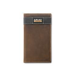 A3400102 ARIAT WORK BROWN LOGO RODEO WALLET