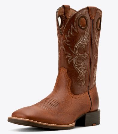 10061183 MEN&#39;S ARIAT 11&quot; SPORT RODEO AGED TAN ELEPHANT PRINT / LUNA TAN WIDE SQUARE-TOE WESTERN BOOT