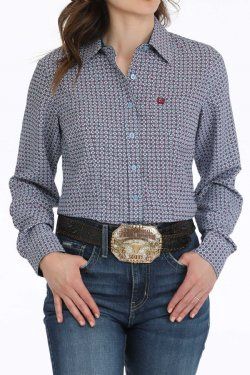 MSW9164237 WOMEN&#39;S CINCH LONG-SLEEVE BUTTON-DOWN WESTERN SHIRT