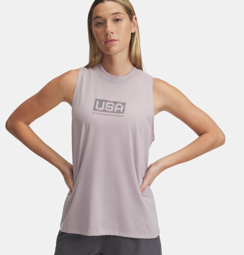 1389910-009 WOMEN&#39;S UNDER ARMOUR FREEDOM USA LOGO TANK