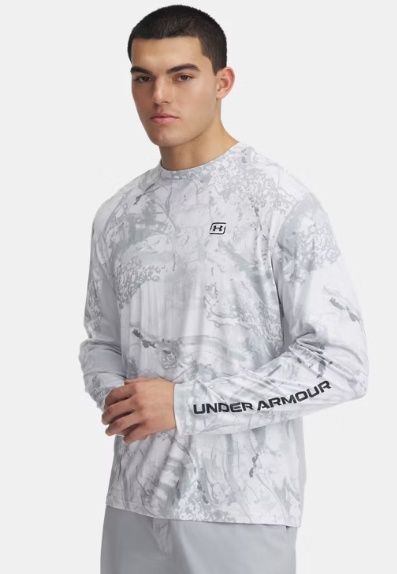 1383573-101 MEN&#39;S UNDER ARMOUR FISH PRO CAMO LONG-SLEEVE SHIRT - WHITE